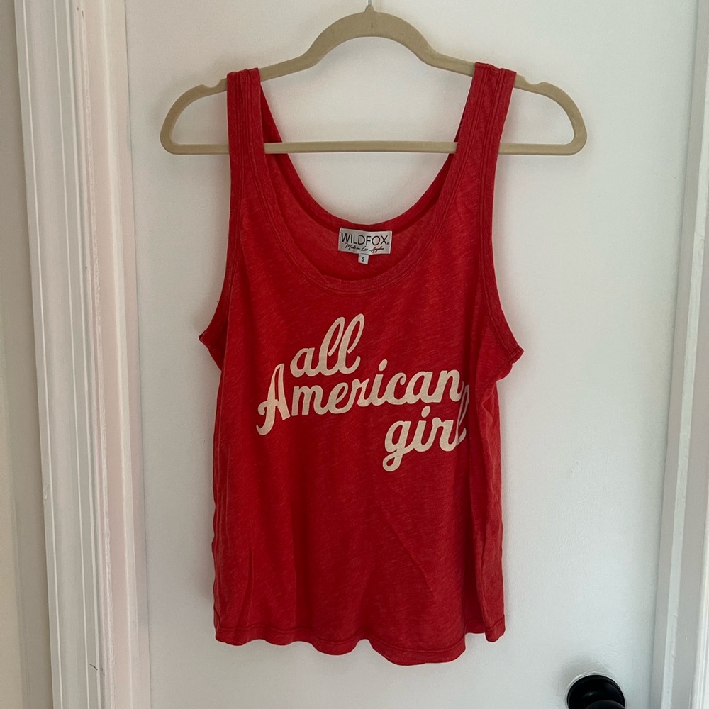 Wildfox Red Graphic Tank Top